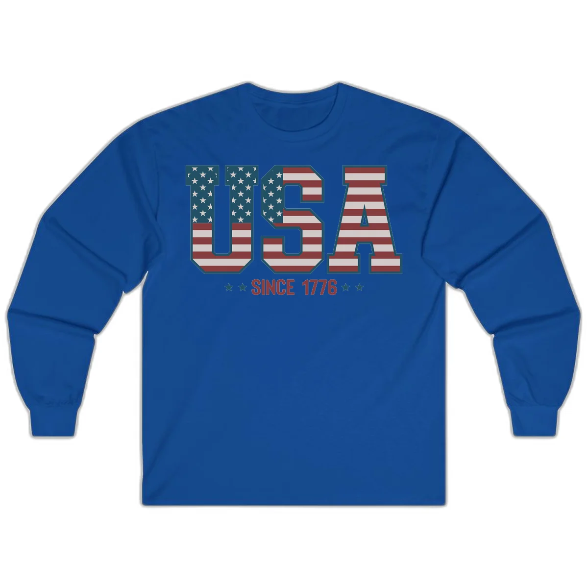 USA Since 1776 Patriotic Flag Long Sleeve in Royal