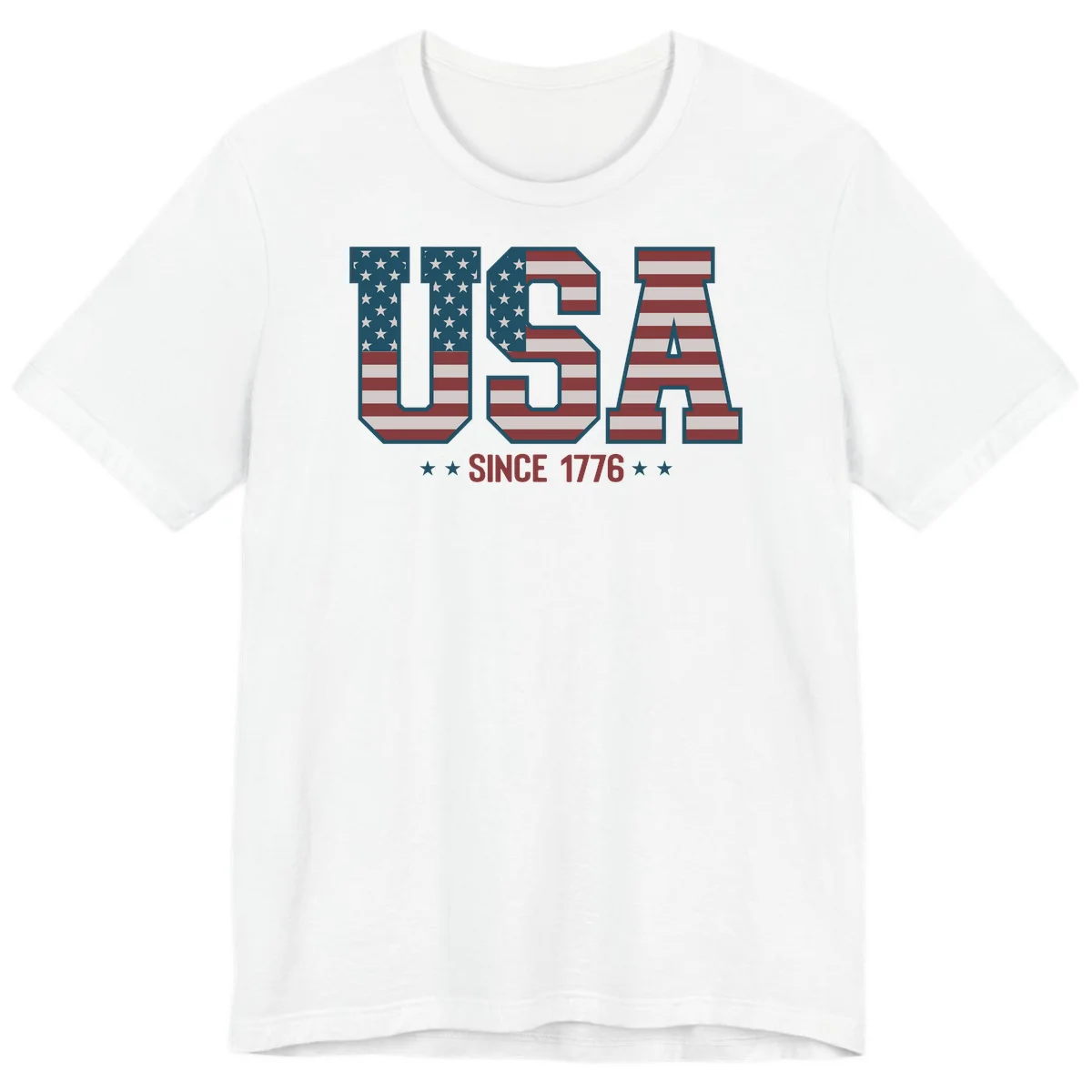 USA Since 1776 Patriotic Flag Premium T-Shirt in White