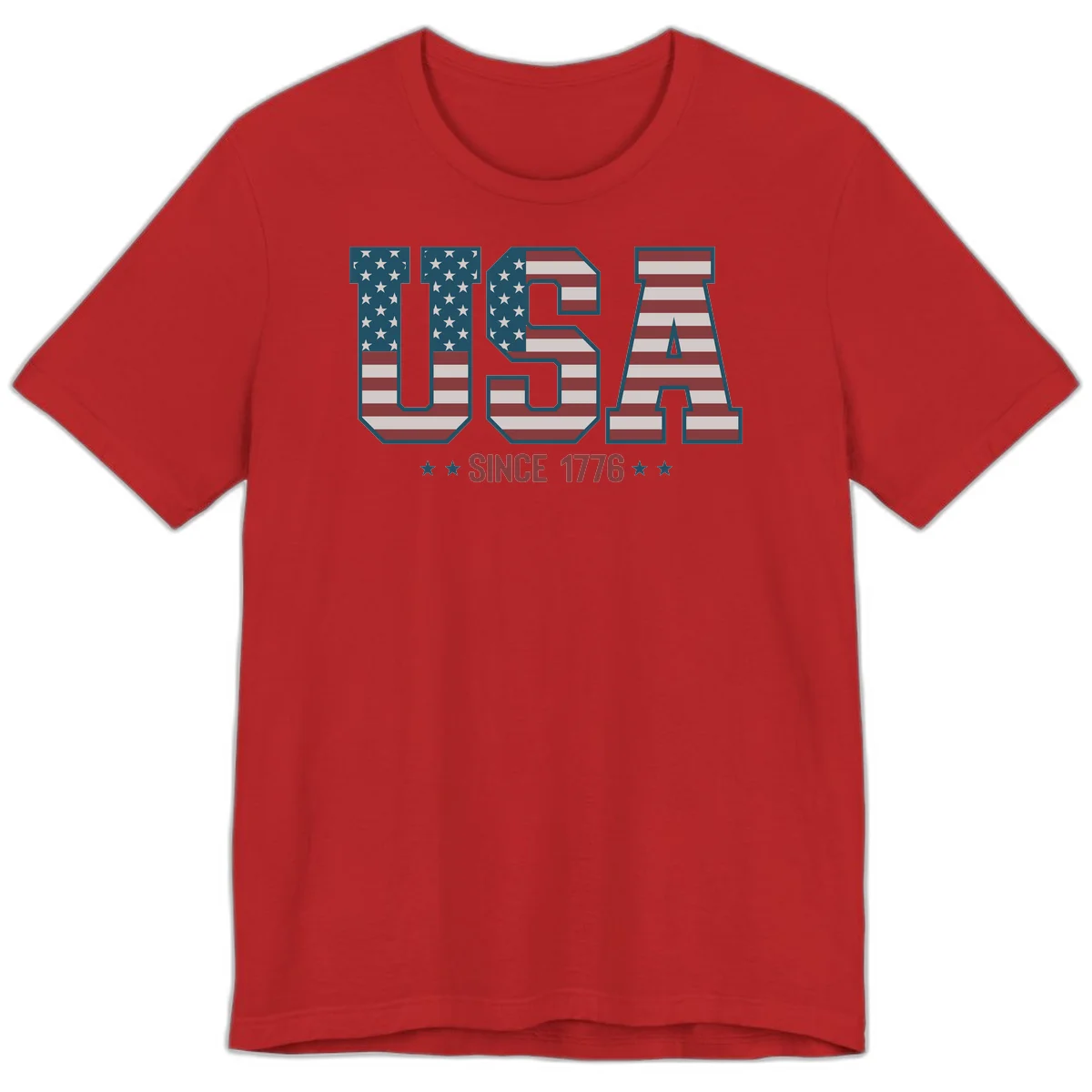 USA Since 1776 Patriotic Flag Premium T-Shirt in Red