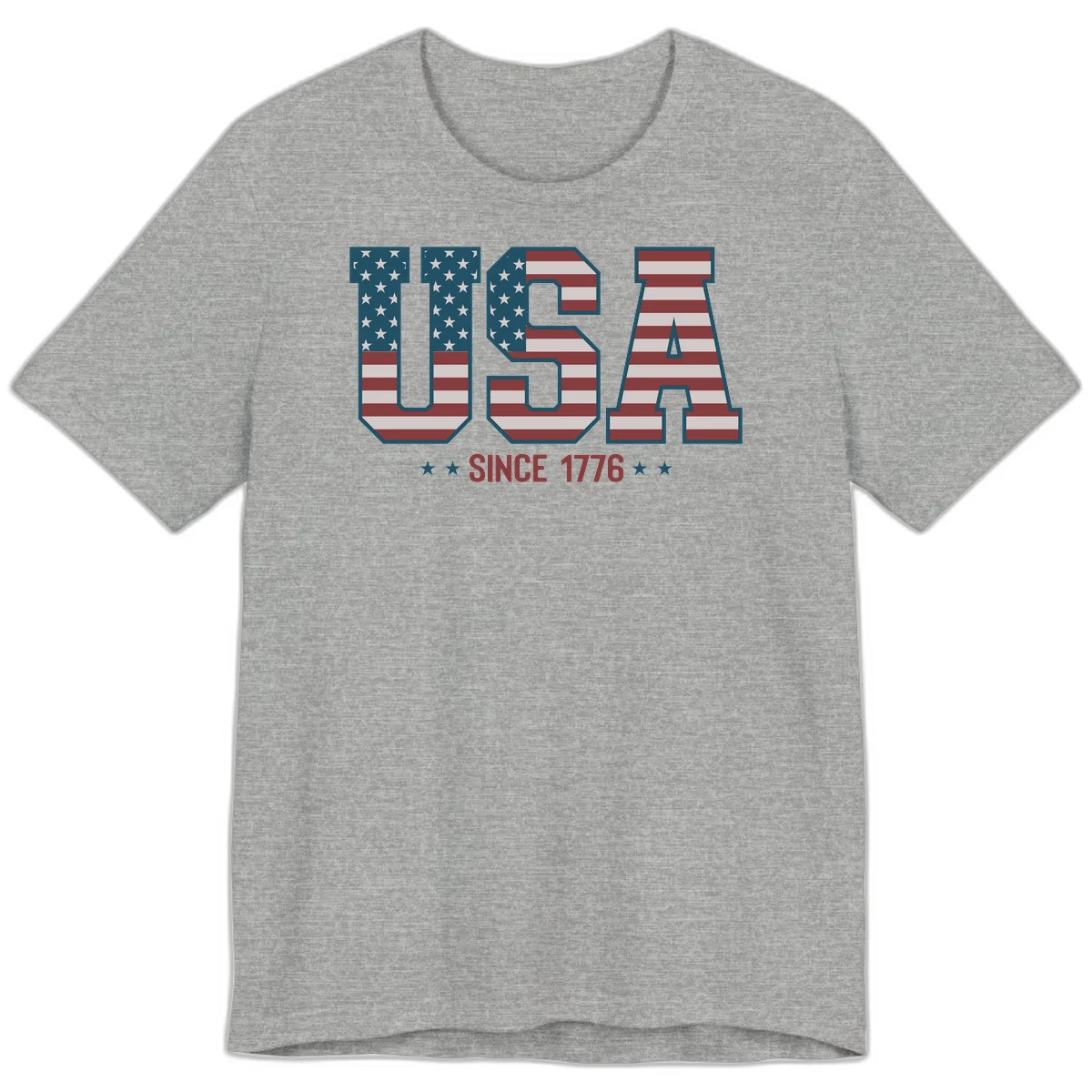 USA Since 1776 Patriotic Flag Premium T-Shirt in Athletic Heather