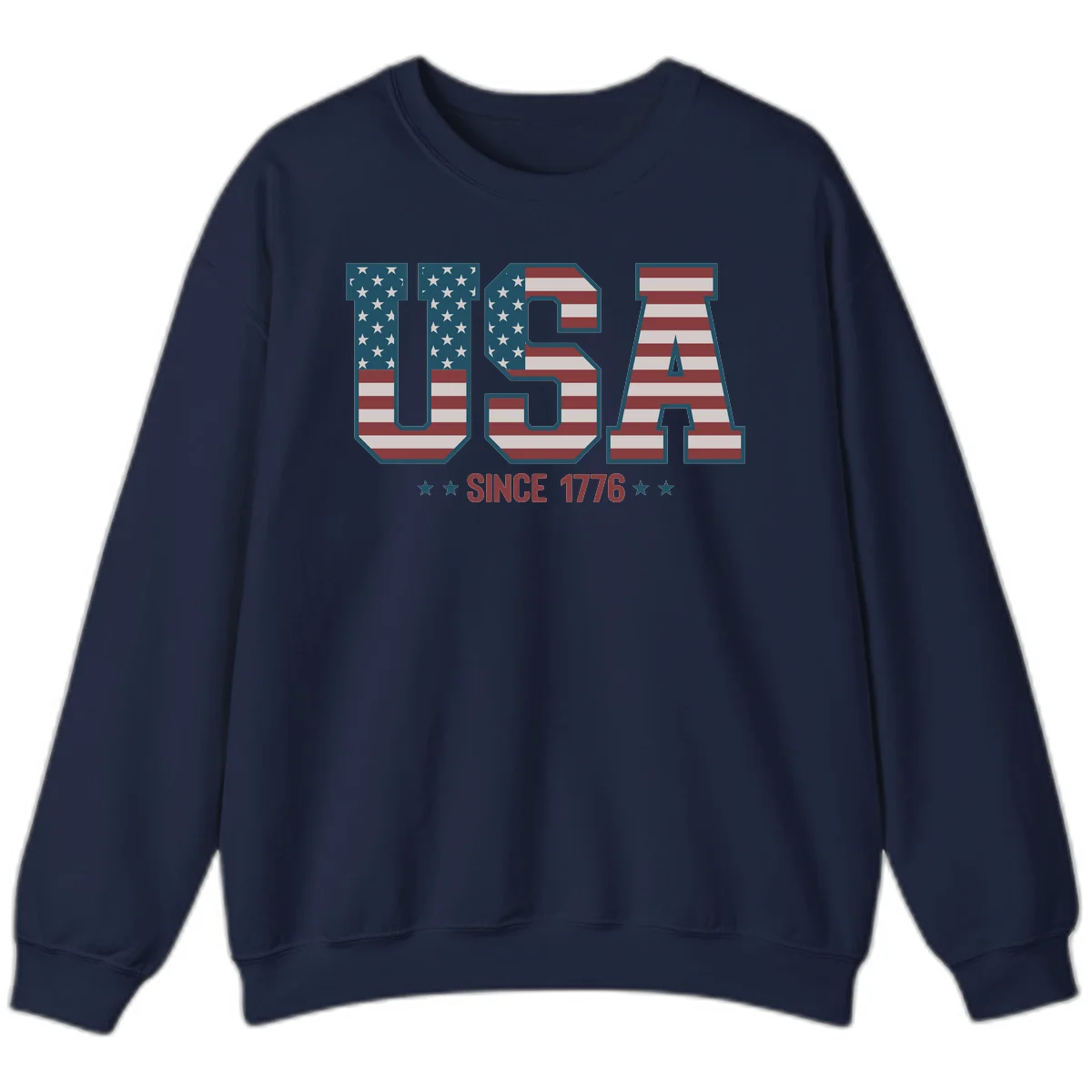 USA Since 1776 Patriotic Flag Sweatshirt in Navy