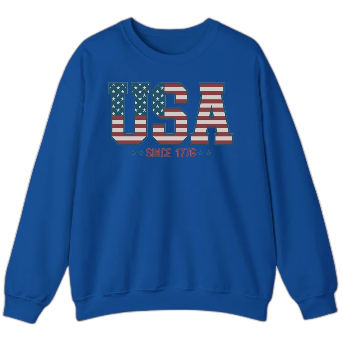 USA Since 1776 Patriotic Flag Sweatshirt in Royal