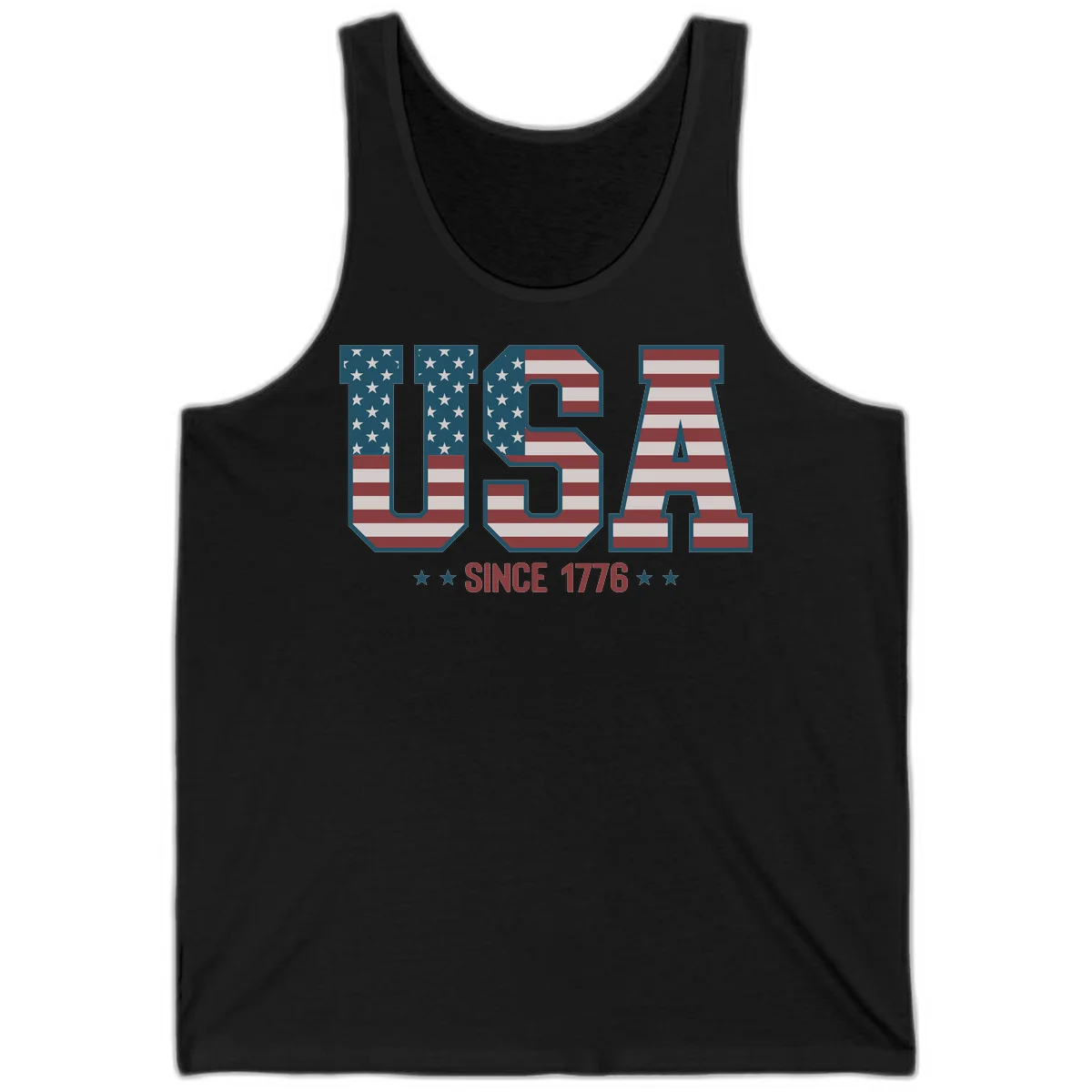USA Since 1776 Patriotic Flag Tank in Black
