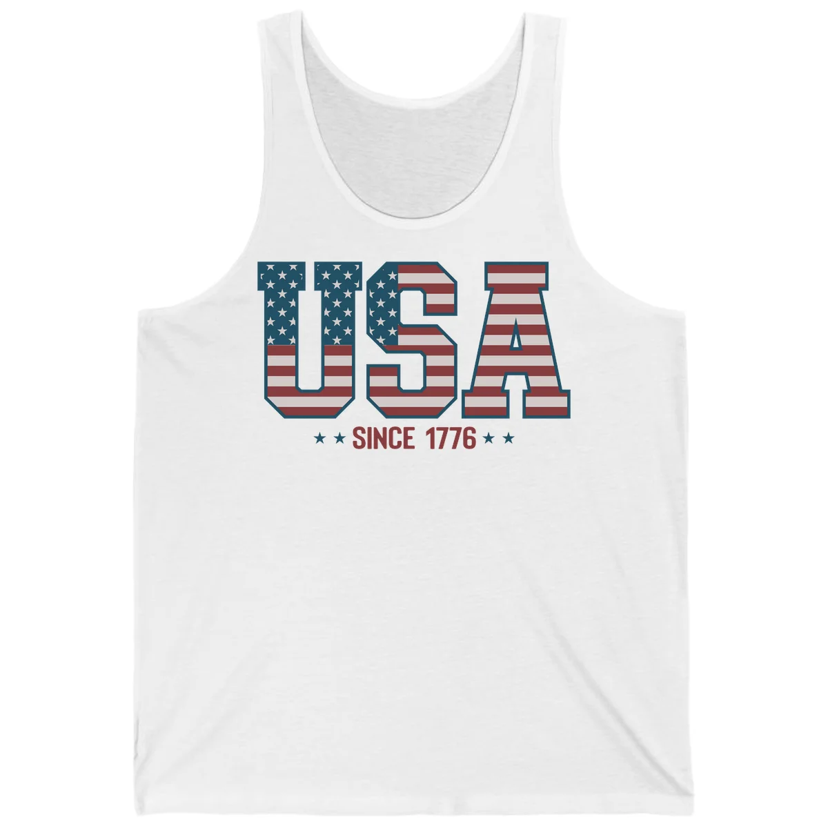USA Since 1776 Patriotic Flag Tank in White