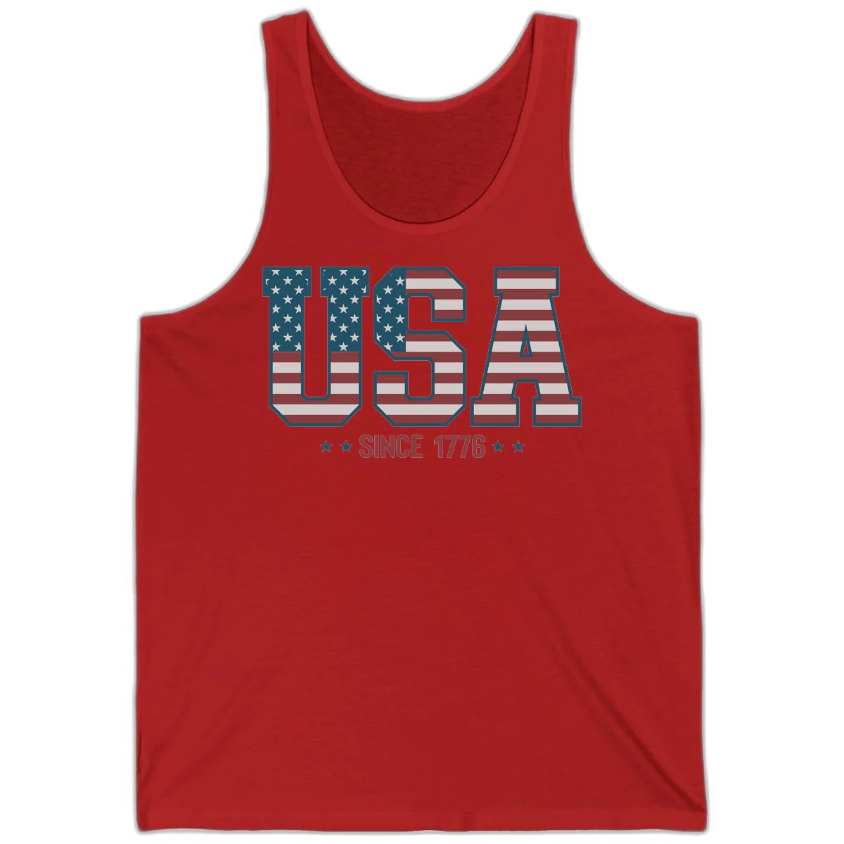 USA Since 1776 Patriotic Flag Tank in Red