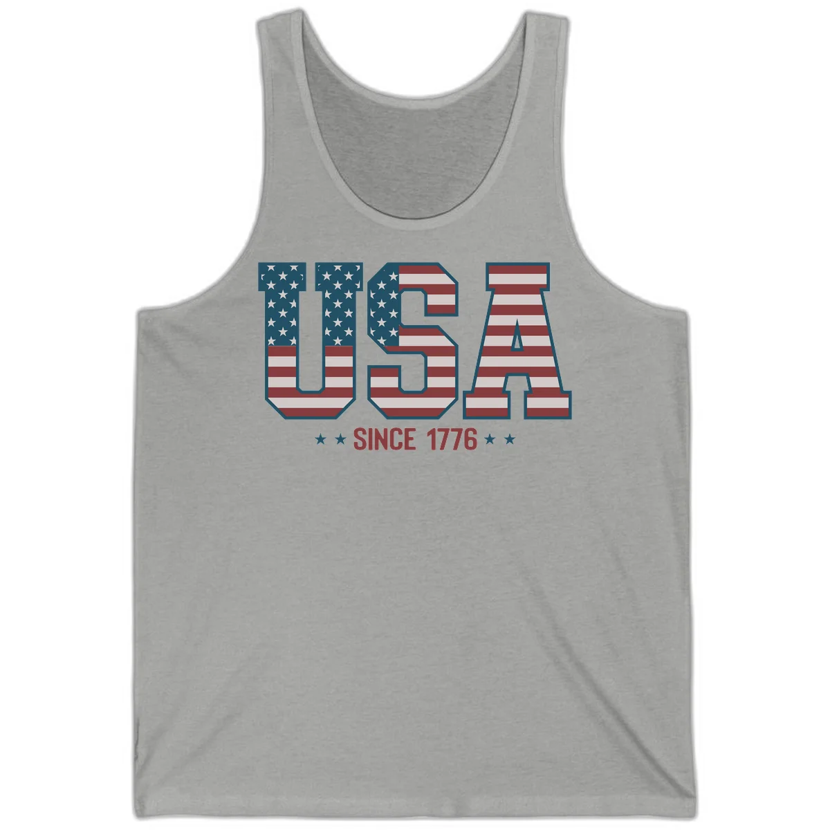 USA Since 1776 Patriotic Flag Tank in Athletic Heather