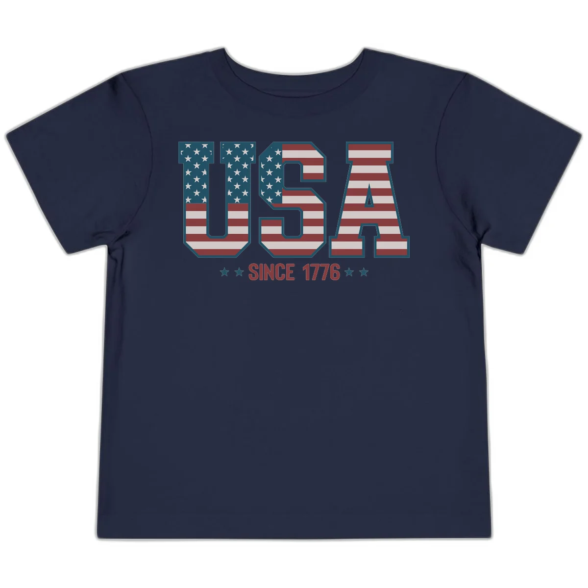 USA Since 1776 Patriotic Flag Toddler T-Shirt in Navy