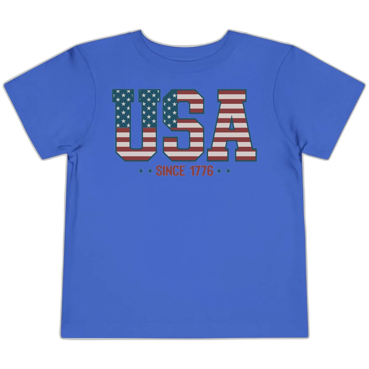 USA Since 1776 Patriotic Flag Toddler T-Shirt in True Royal