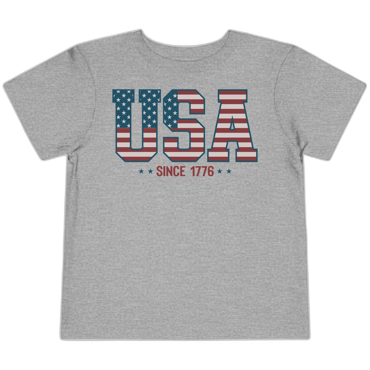 USA Since 1776 Patriotic Flag Toddler T-Shirt in Athletic Heather