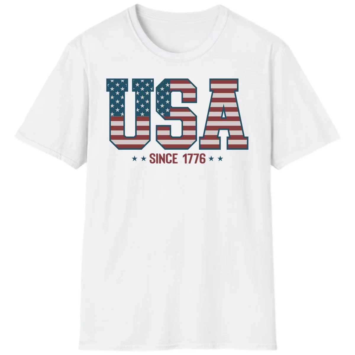 USA Since 1776 Patriotic Flag T-Shirt in White