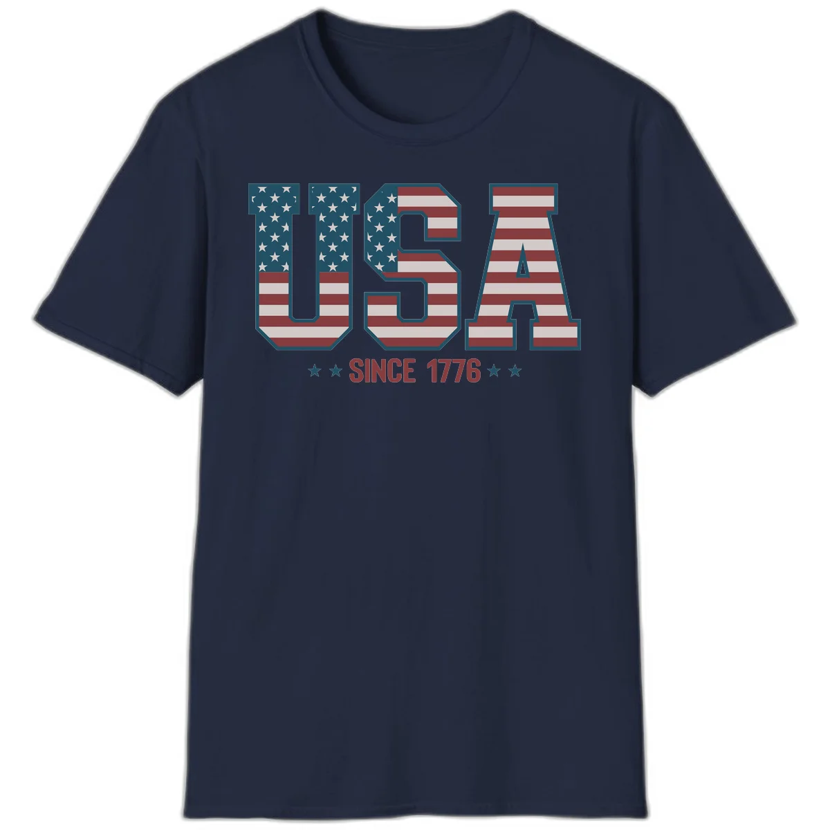 USA Since 1776 Patriotic Flag T-Shirt in Navy