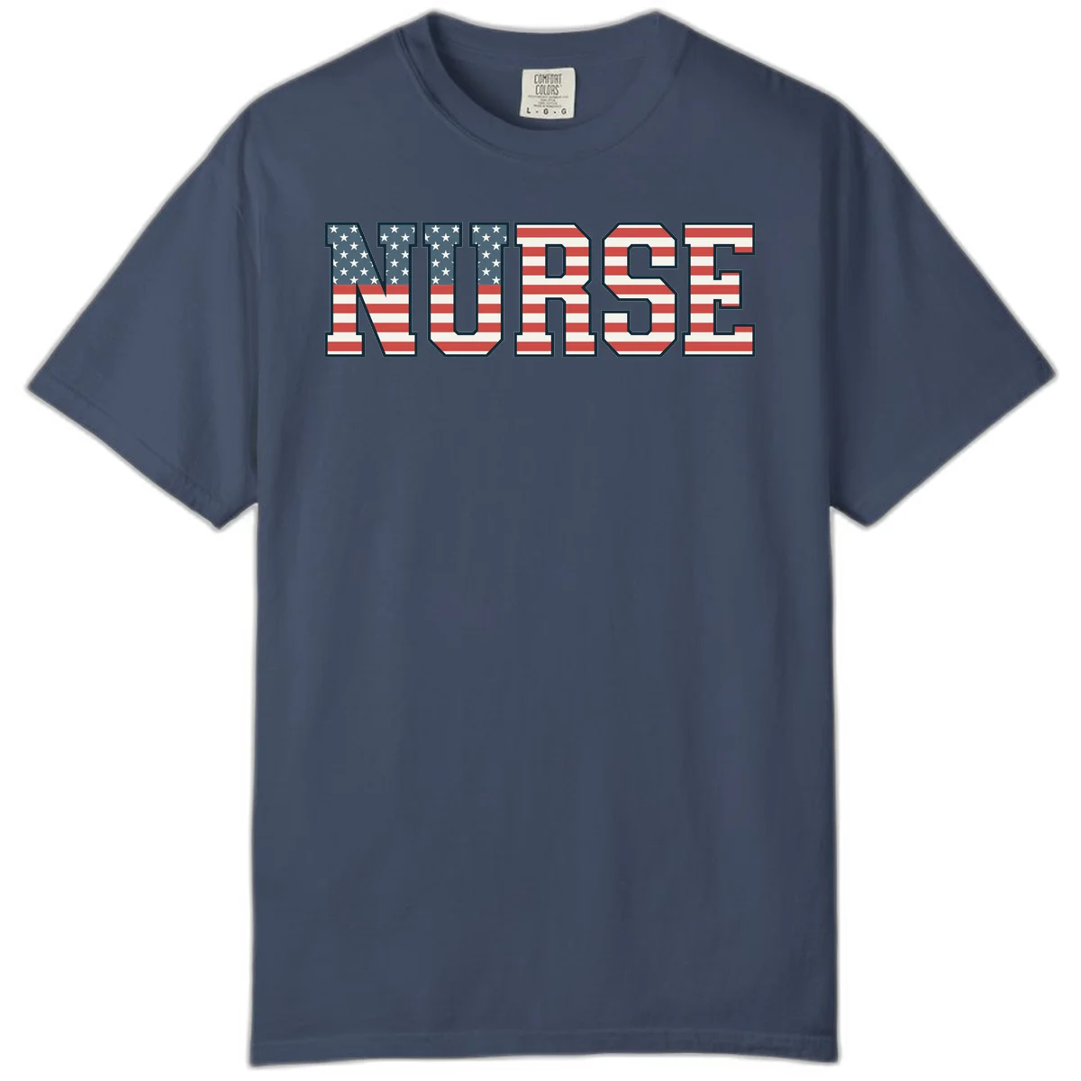 American Flag Nurse Comfort Color in Midnight