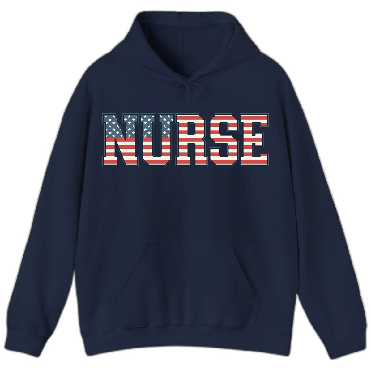 American Flag Nurse Hoodie in Navy