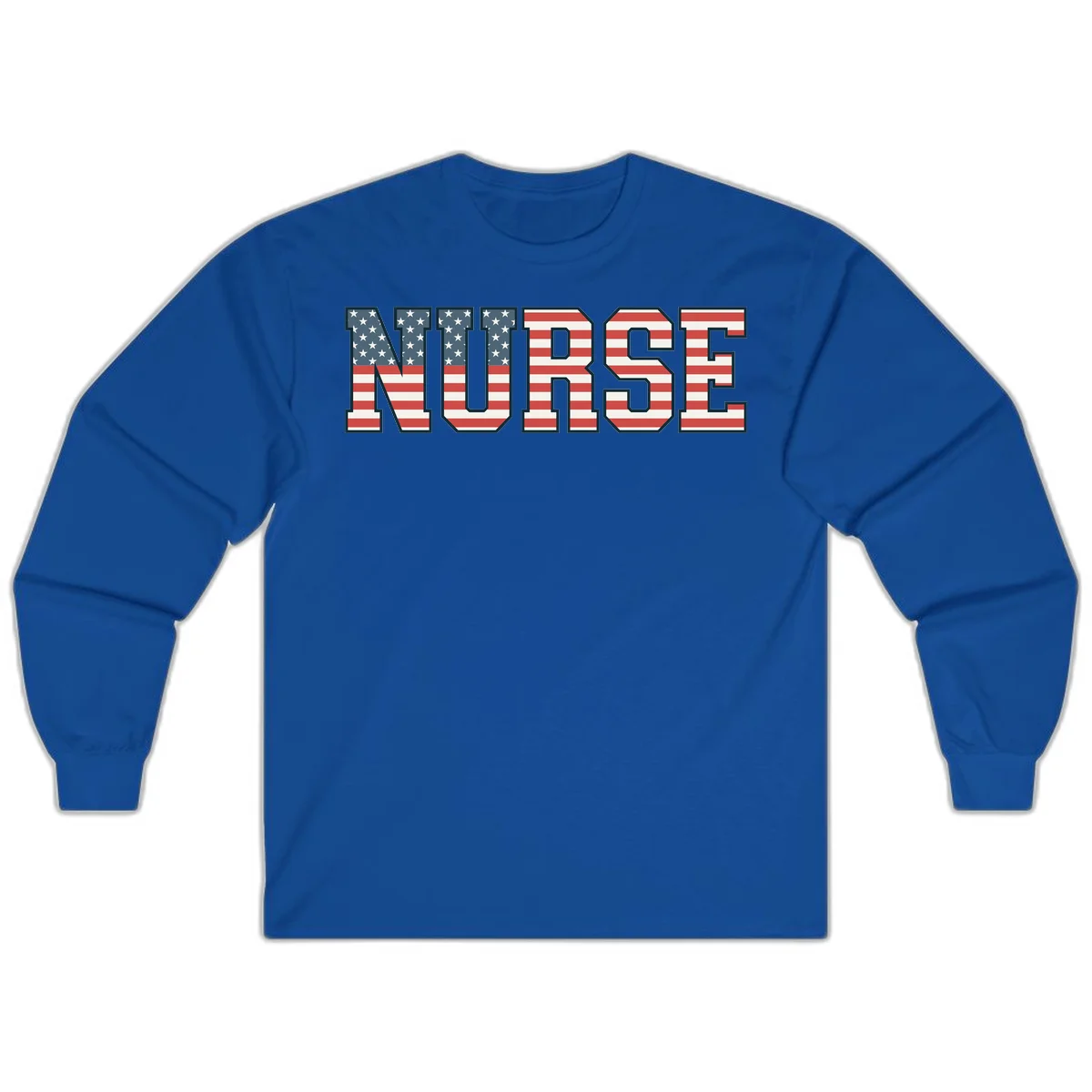 American Flag Nurse Long Sleeve in Royal