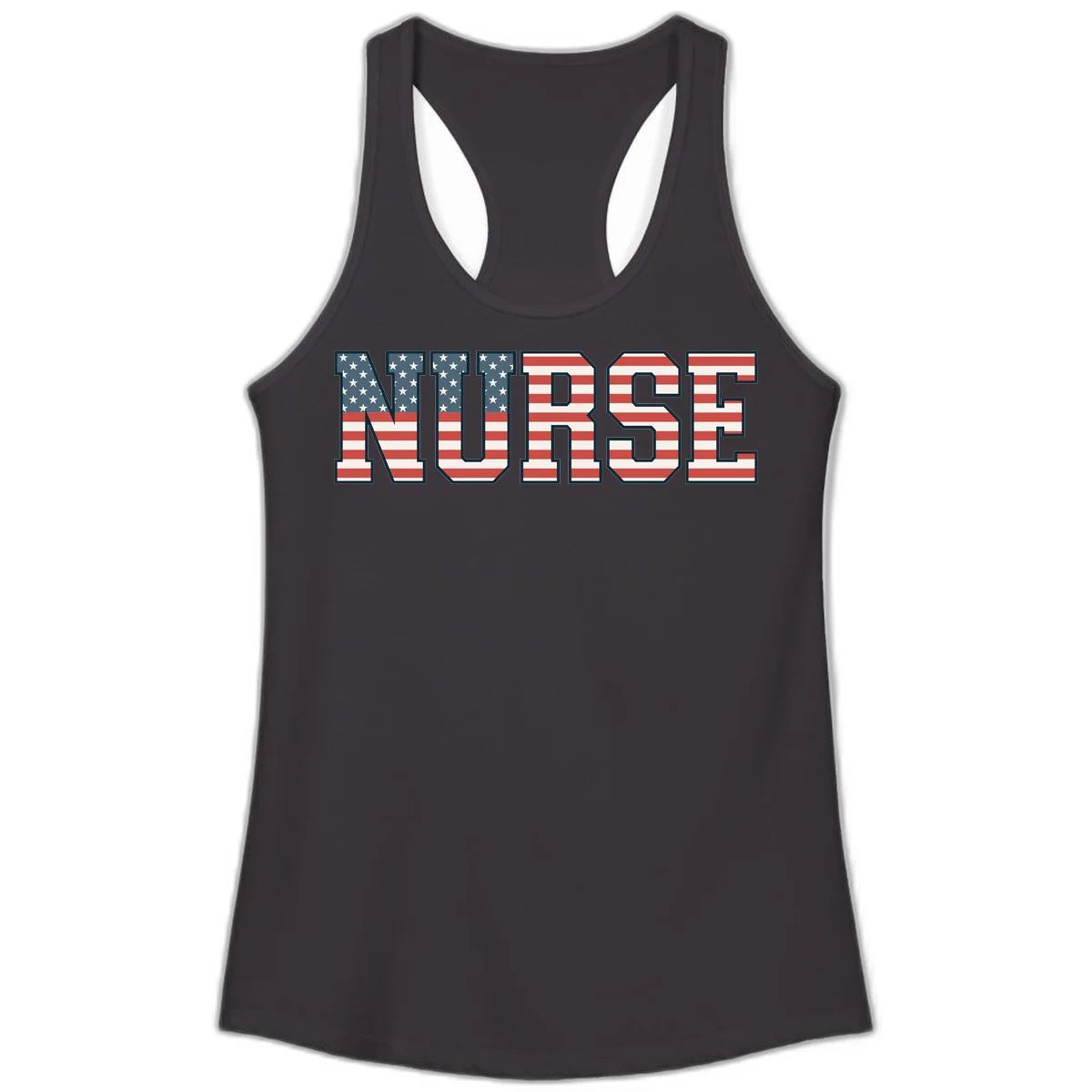 American Flag Nurse Ladies Tank in Black