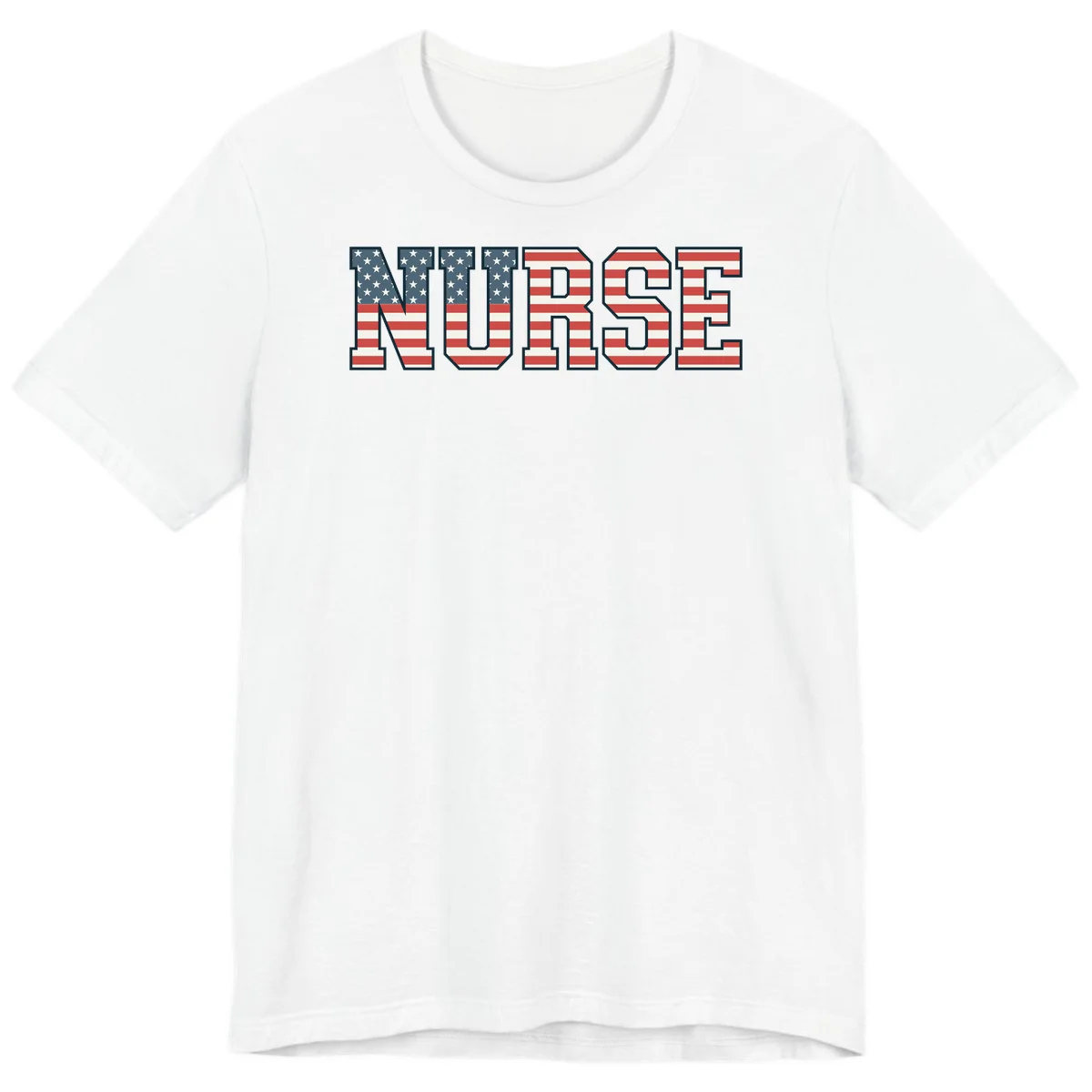 American Flag Nurse Premium T-Shirt in White