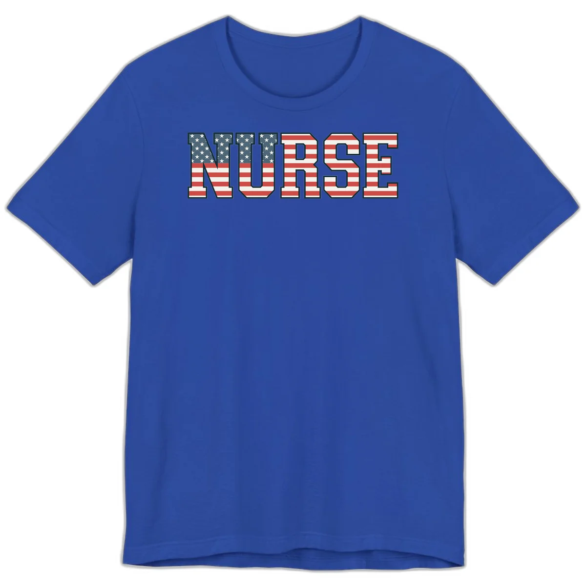 American Flag Nurse Premium T-Shirt in True Royal