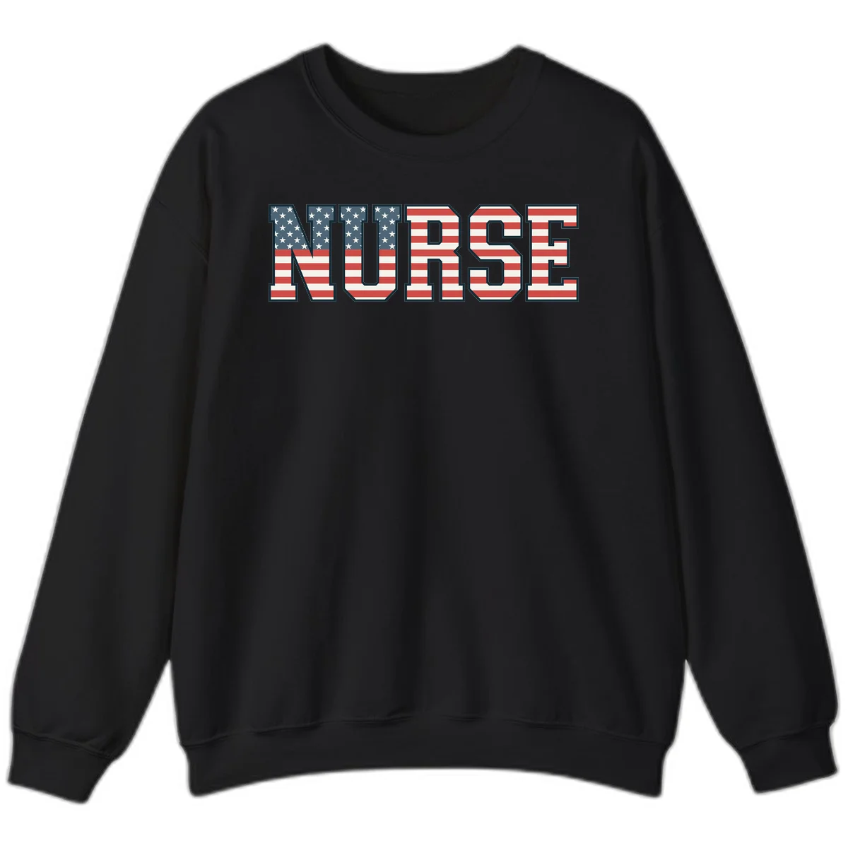 American Flag Nurse Sweatshirt in Black