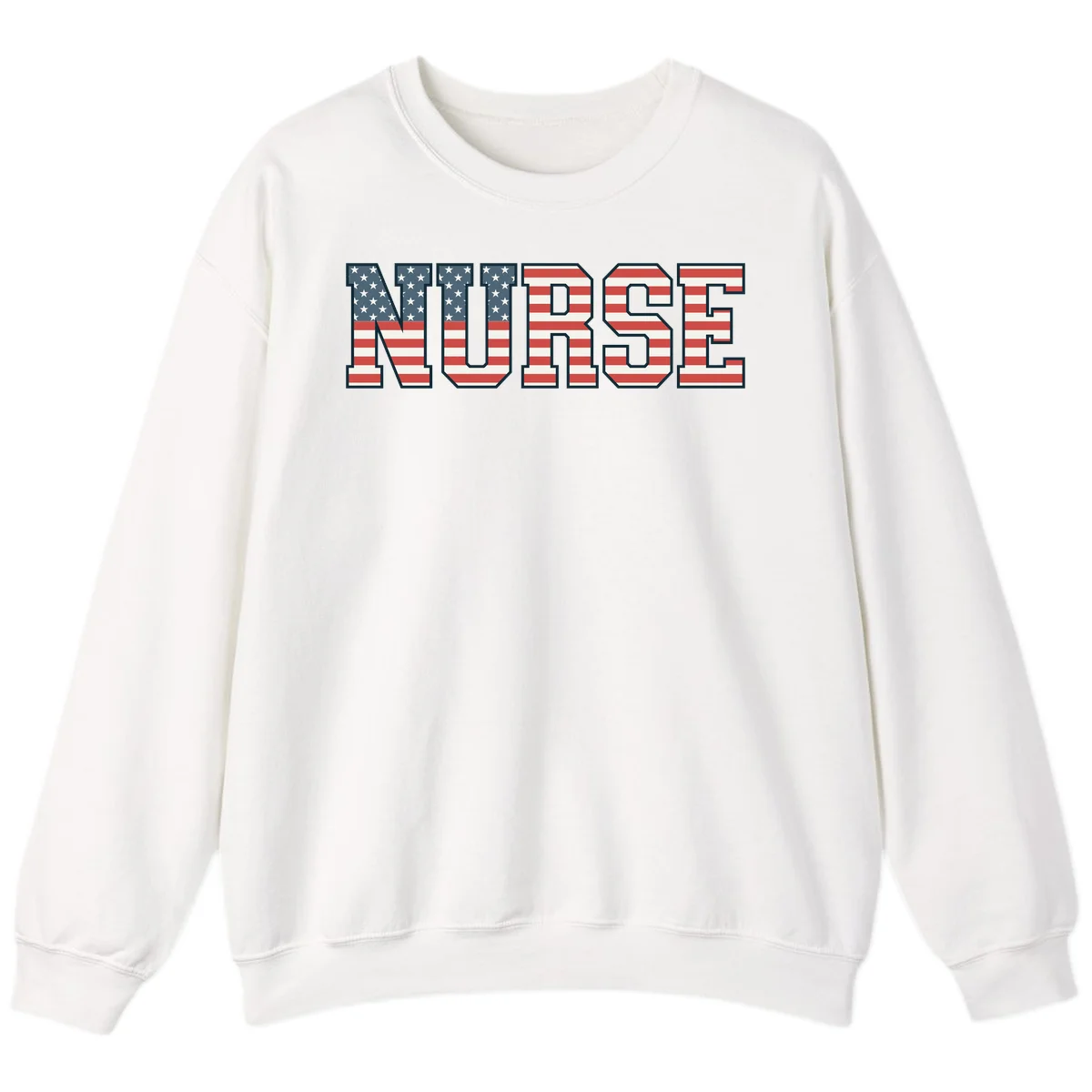 American Flag Nurse Sweatshirt in White