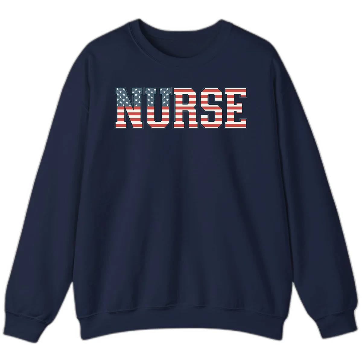 American Flag Nurse Sweatshirt in Navy
