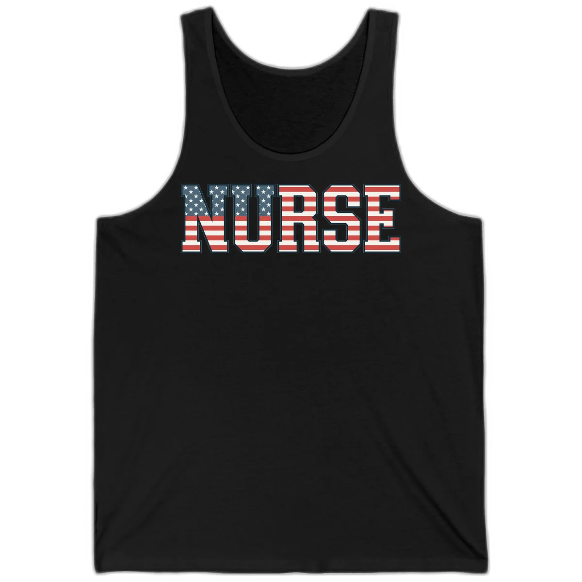 American Flag Nurse Tank in Black