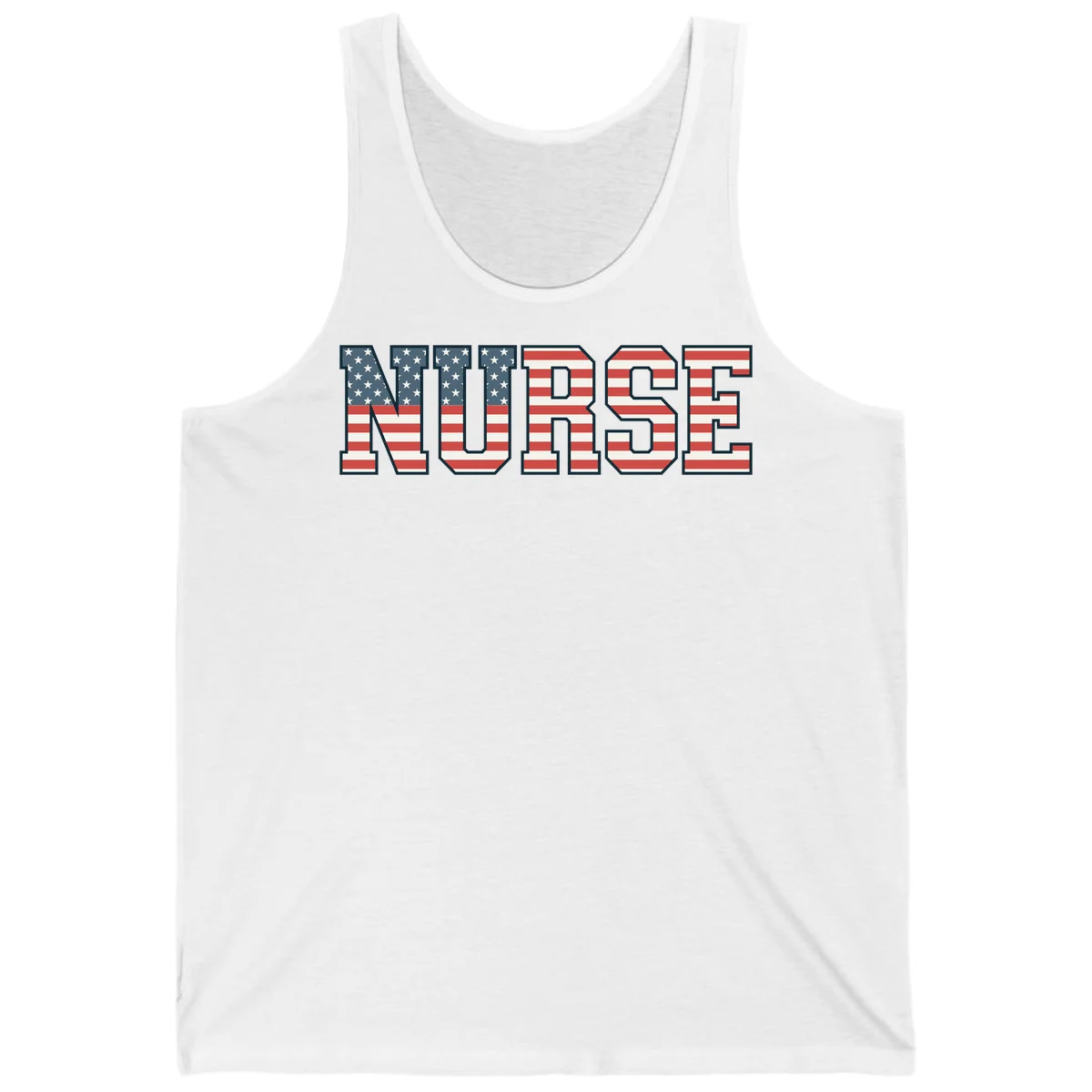 American Flag Nurse Tank in White