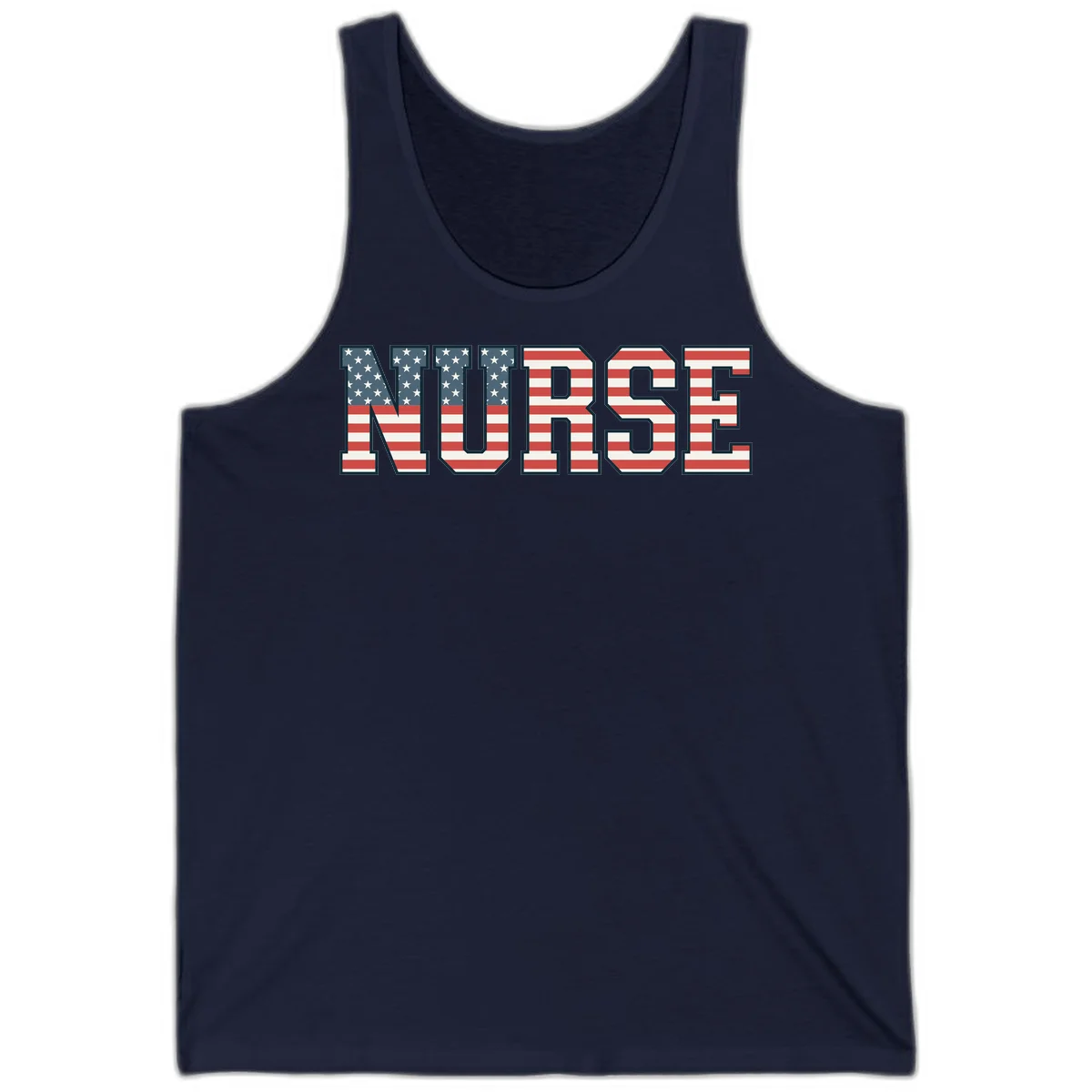 American Flag Nurse Tank in Navy