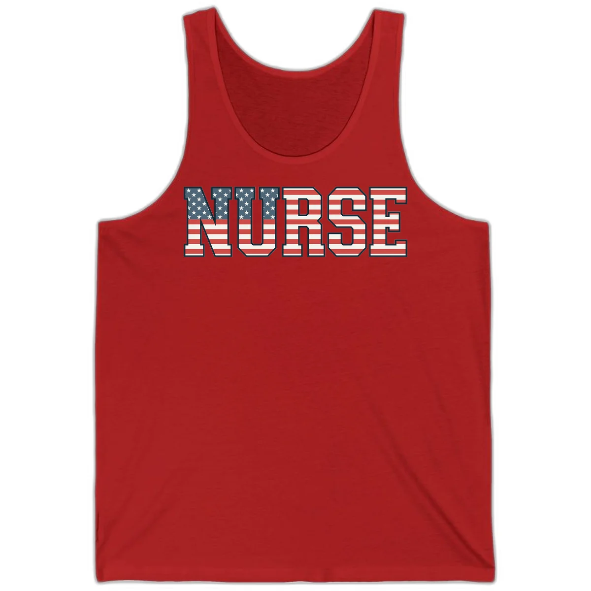 American Flag Nurse Tank in Red