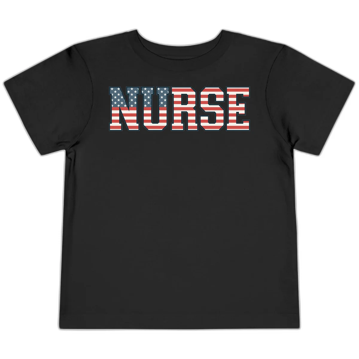 American Flag Nurse Toddler T-Shirt in Black