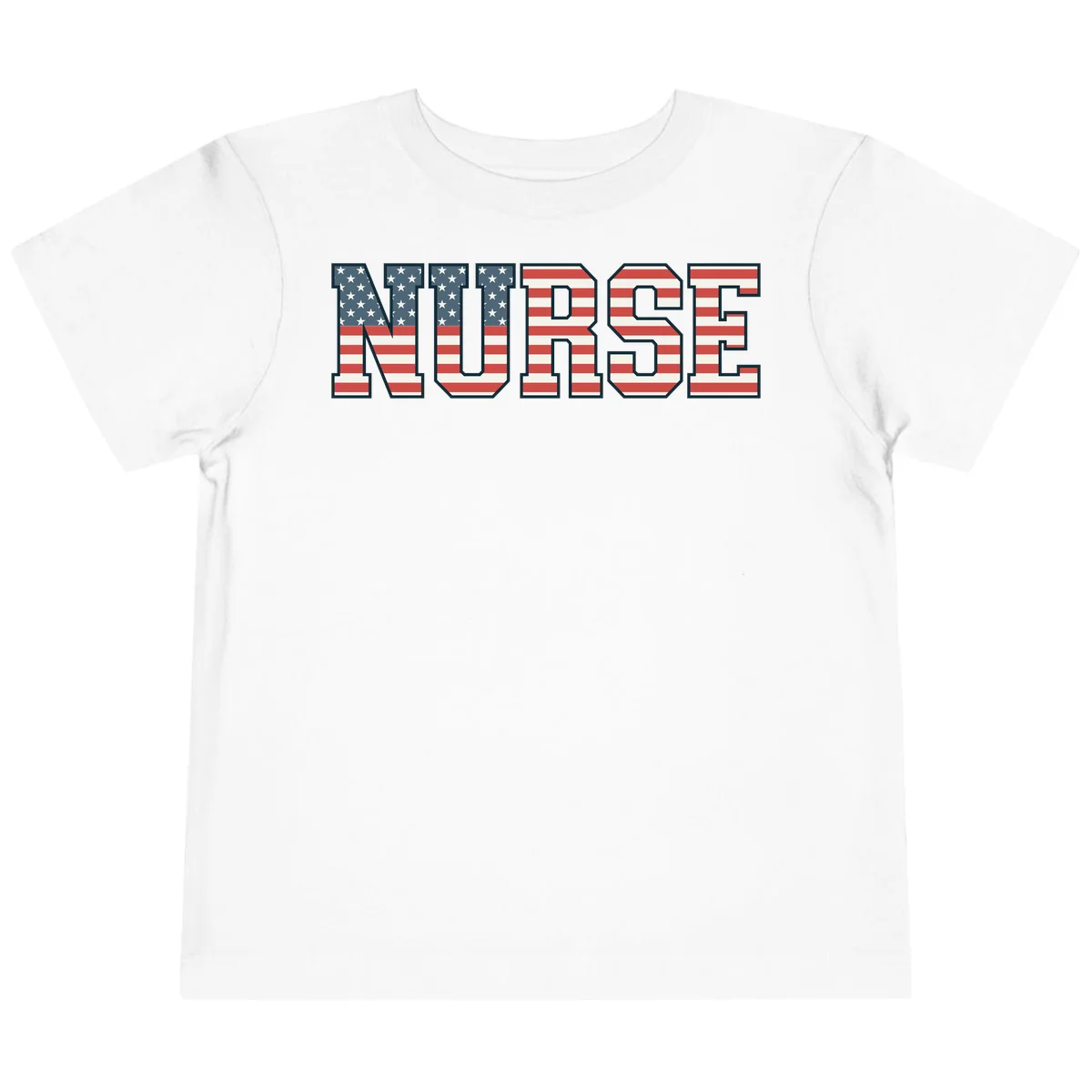 American Flag Nurse Toddler T-Shirt in White