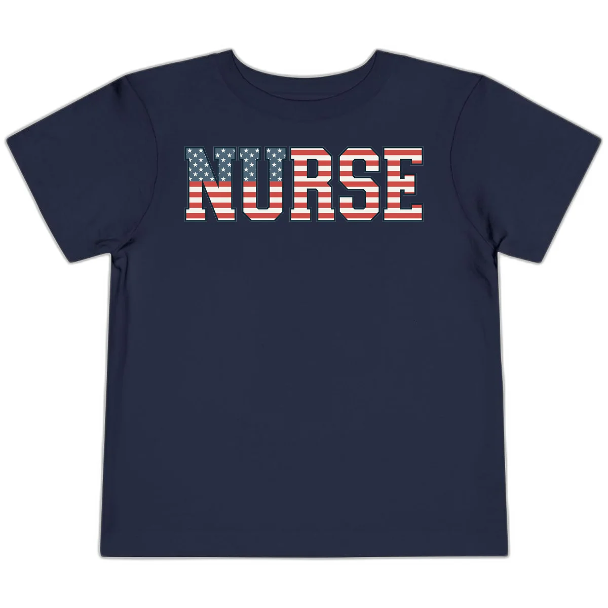American Flag Nurse Toddler T-Shirt in Navy