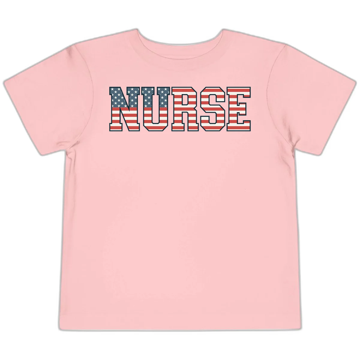 American Flag Nurse Toddler T-Shirt in Pink