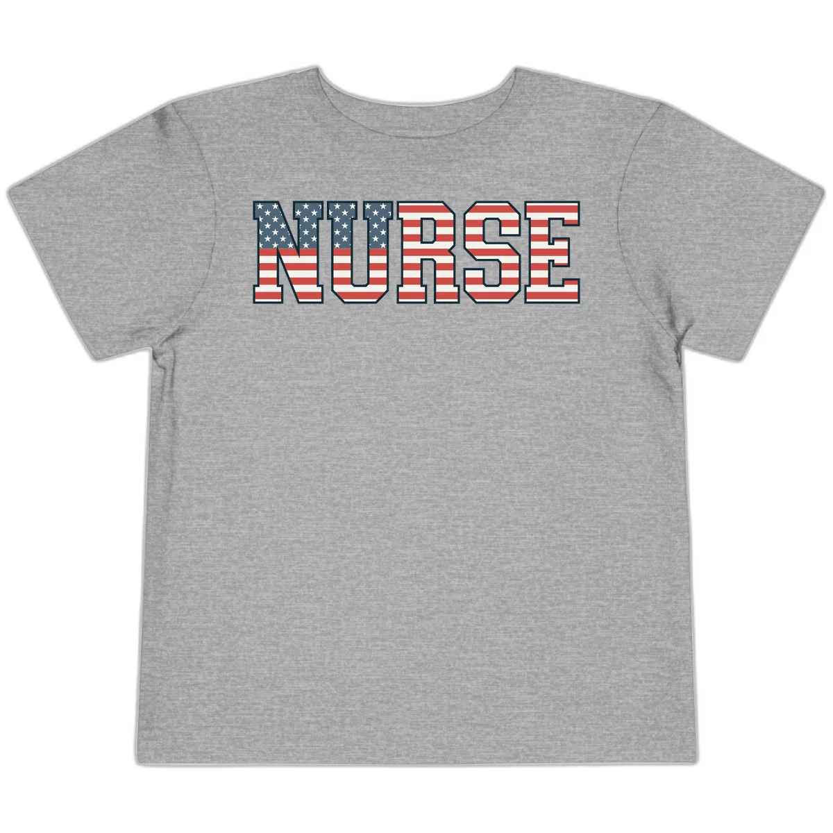 American Flag Nurse Toddler T-Shirt in Athletic Heather