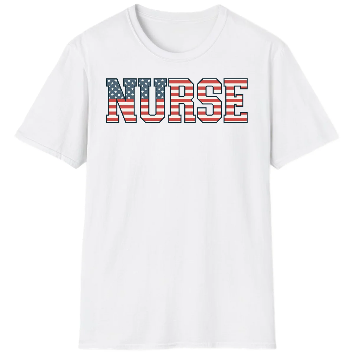American Flag Nurse T-Shirt in White