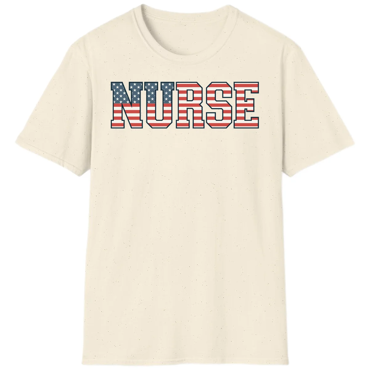 American Flag Nurse T-Shirt in Natural