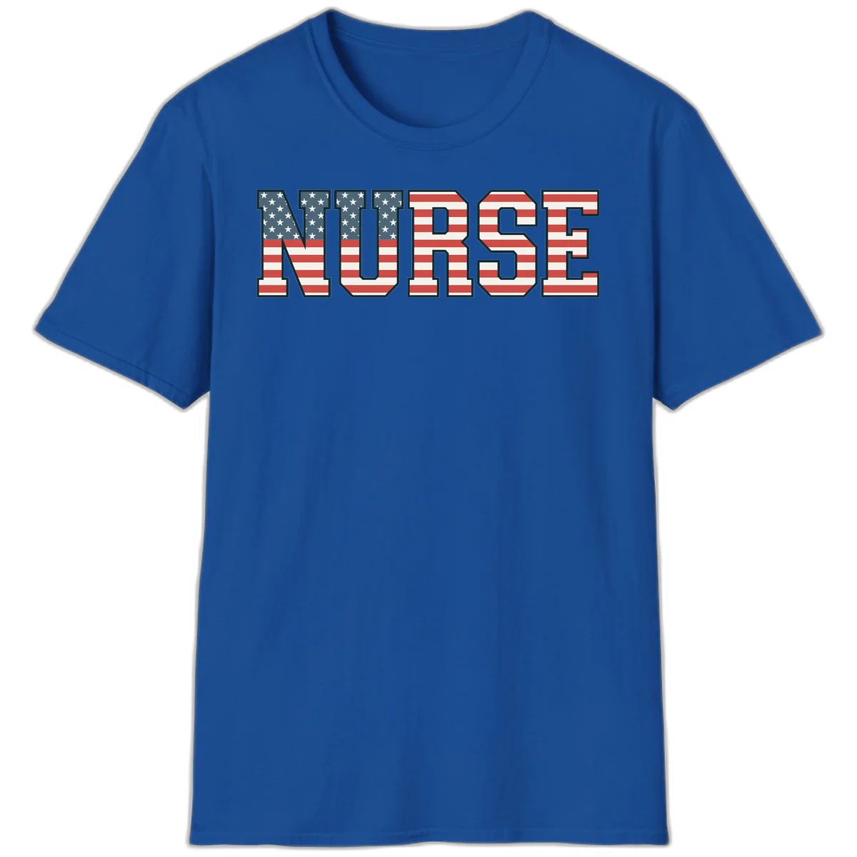 American Flag Nurse T-Shirt in Royal