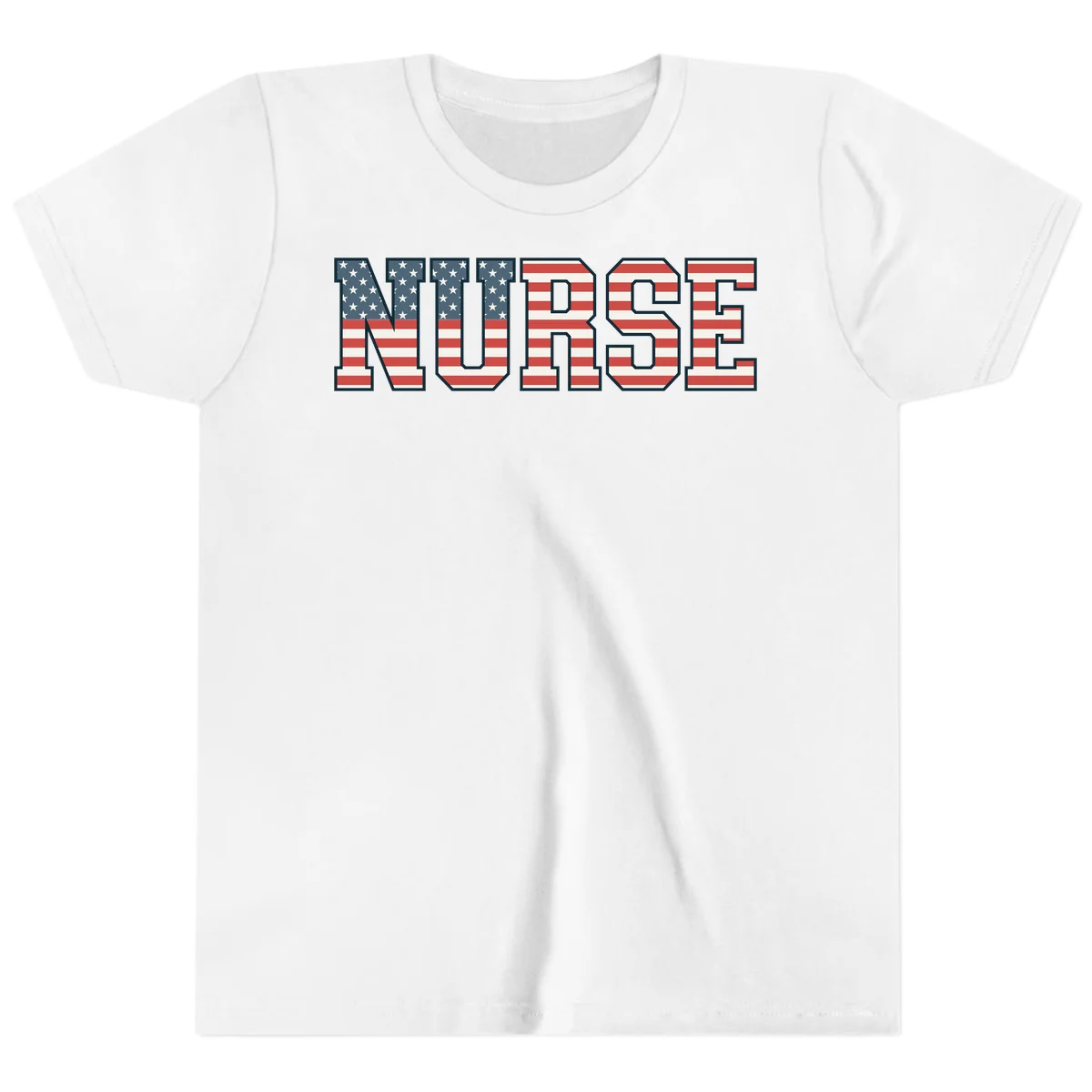 American Flag Nurse Youth T-Shirt in White
