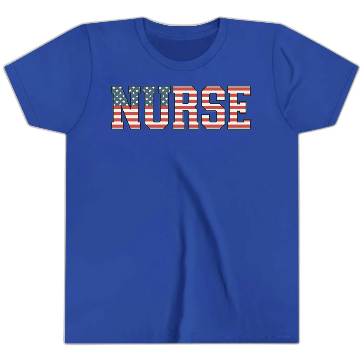 American Flag Nurse Youth T-Shirt in True Royal