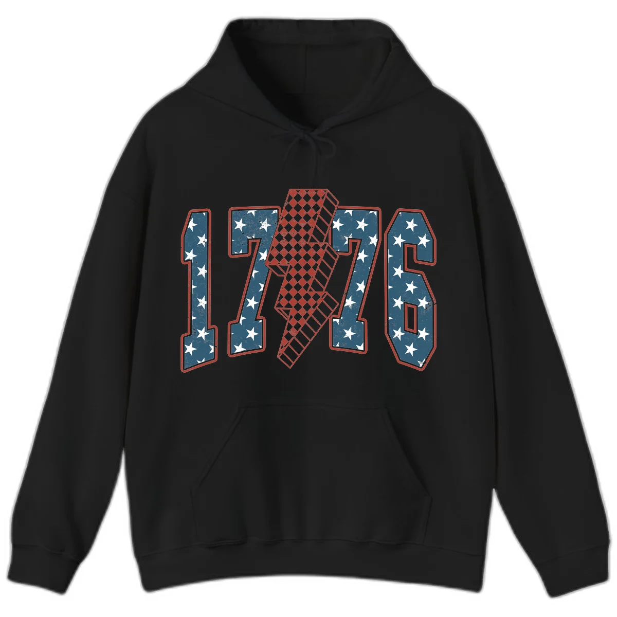 America 250th Anniversary 1776 Heritage Design Hoodie in Black