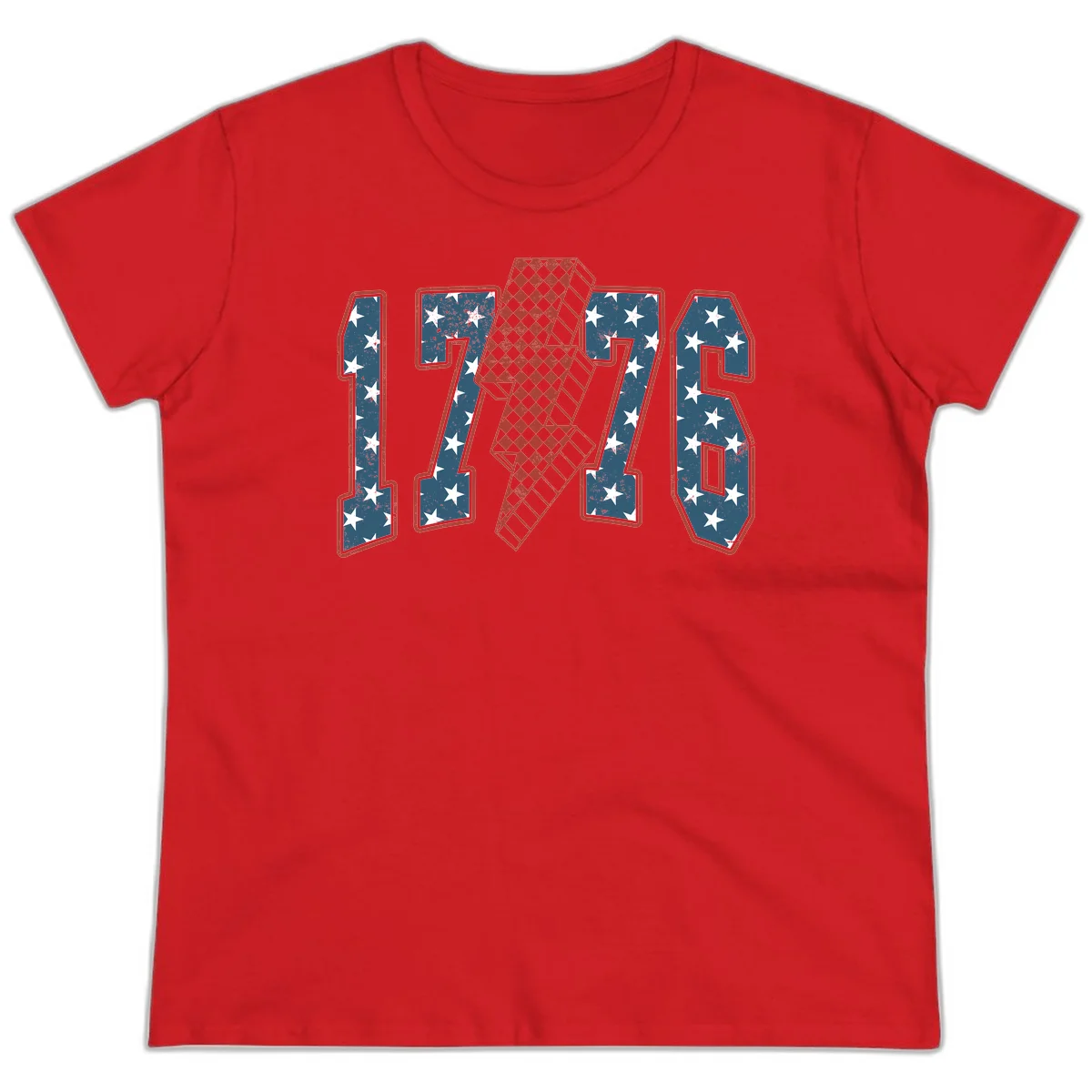 America 250th Anniversary 1776 Heritage Design Ladies Tee in Red