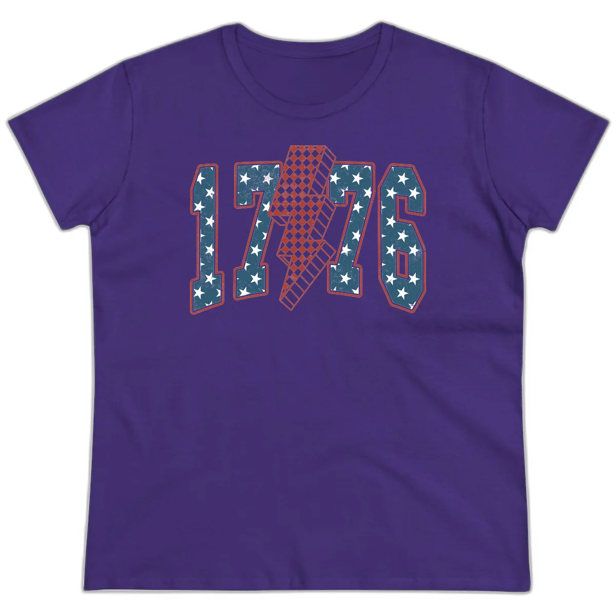 America 250th Anniversary 1776 Heritage Design Ladies Tee in Purple