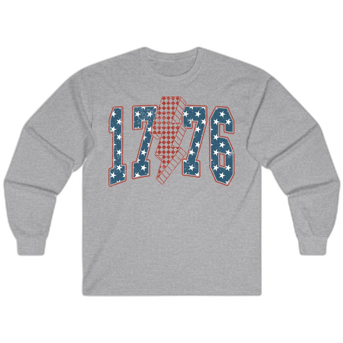 America 250th Anniversary 1776 Heritage Design Long Sleeve in Sport Grey