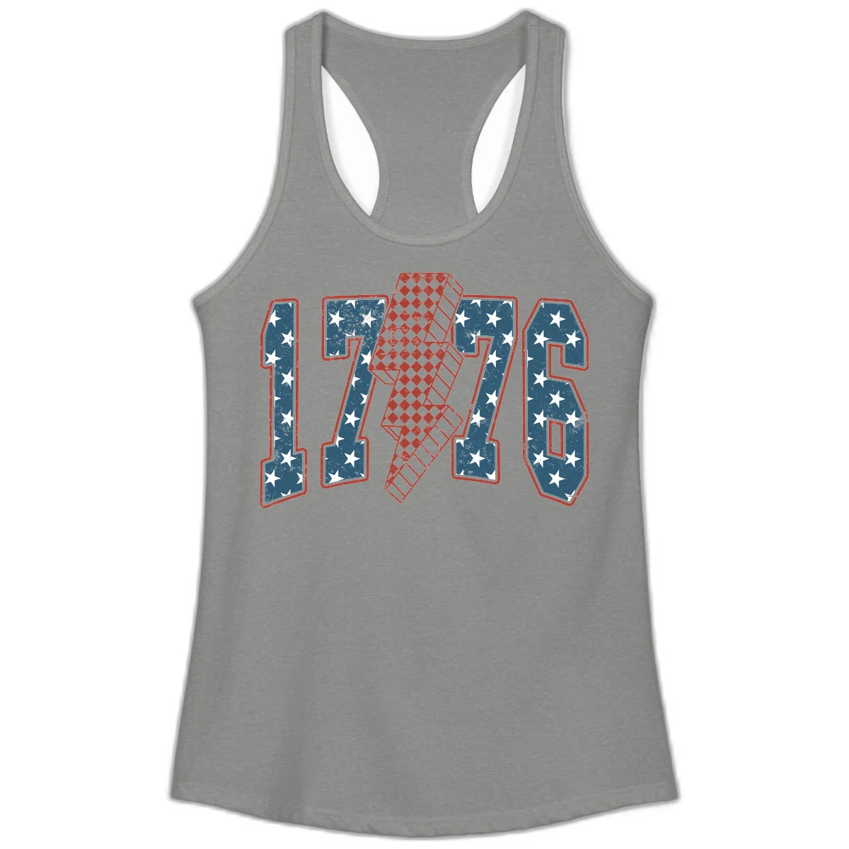 America 250th Anniversary 1776 Heritage Design Ladies Tank in Heather Grey