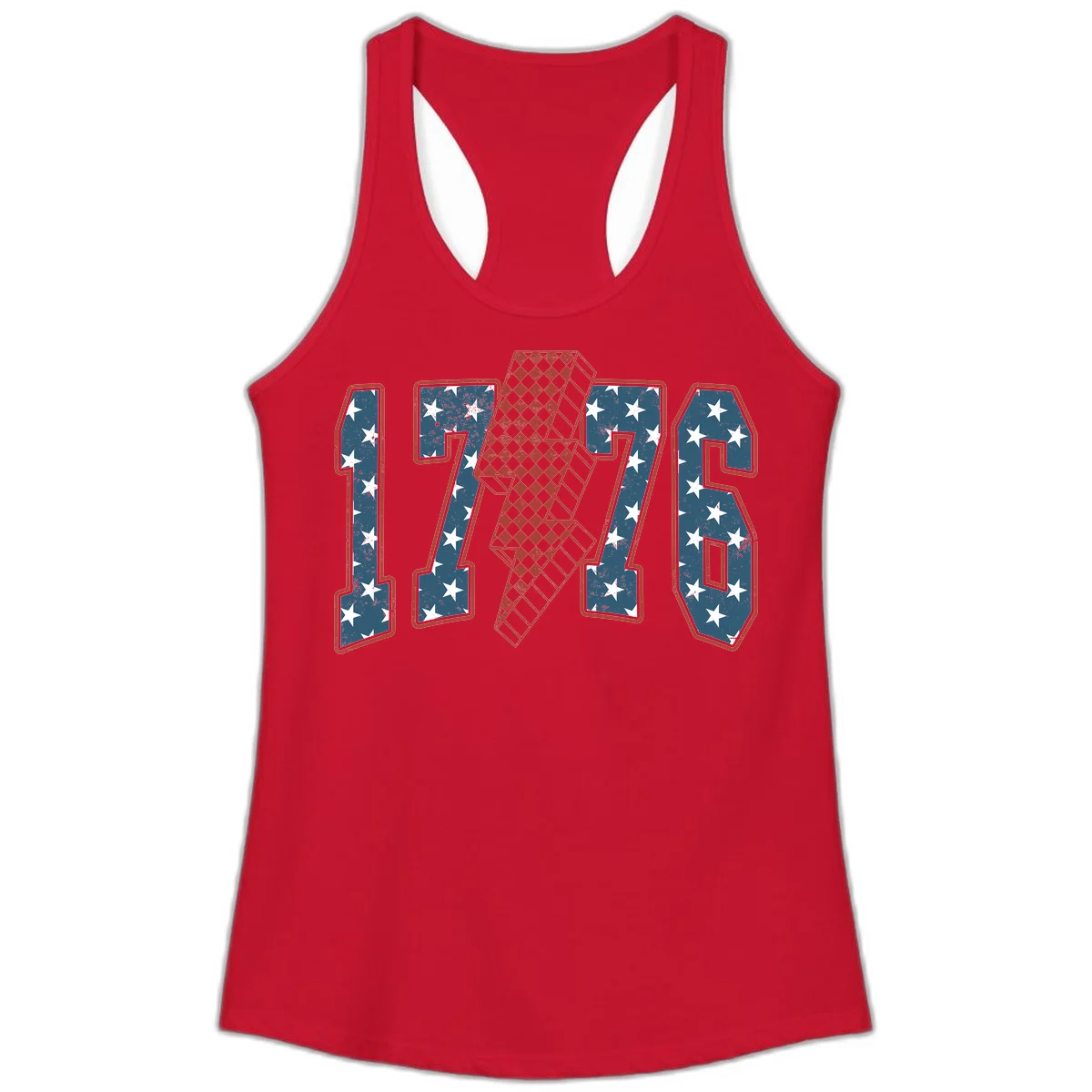 America 250th Anniversary 1776 Heritage Design Ladies Tank in Solid Red