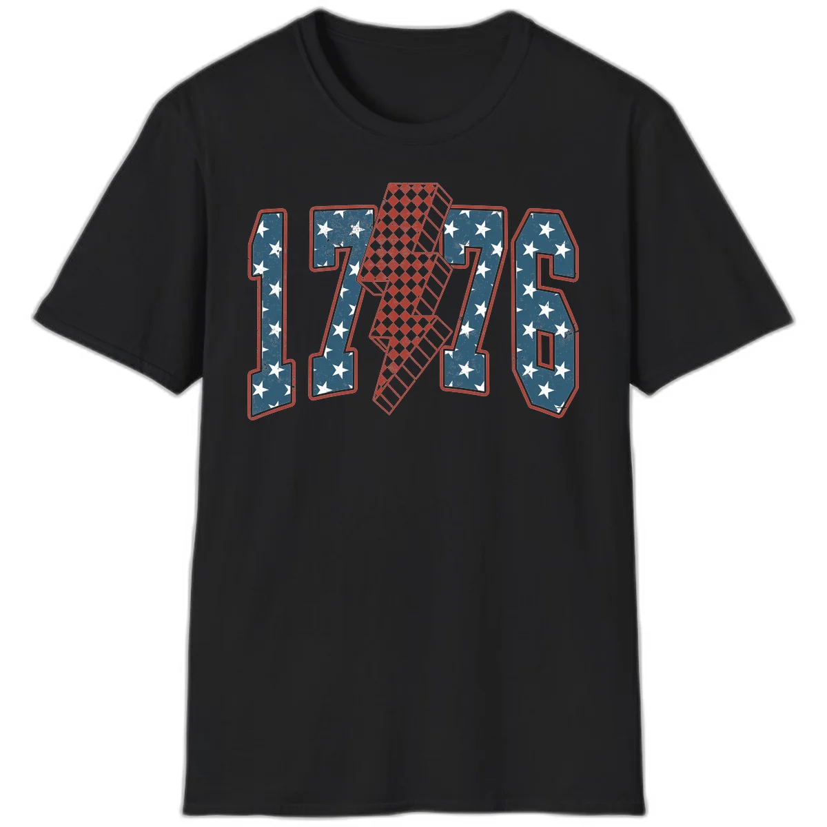 America 250th Anniversary 1776 Heritage Design T-Shirt in Black