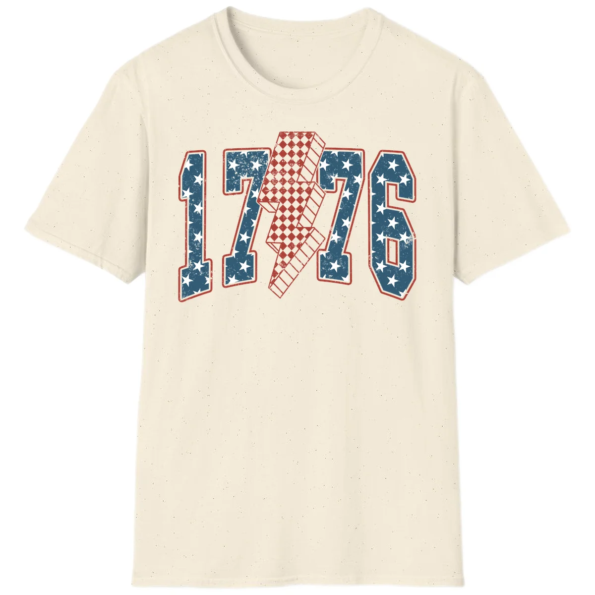 America 250th Anniversary 1776 Heritage Design T-Shirt in Natural