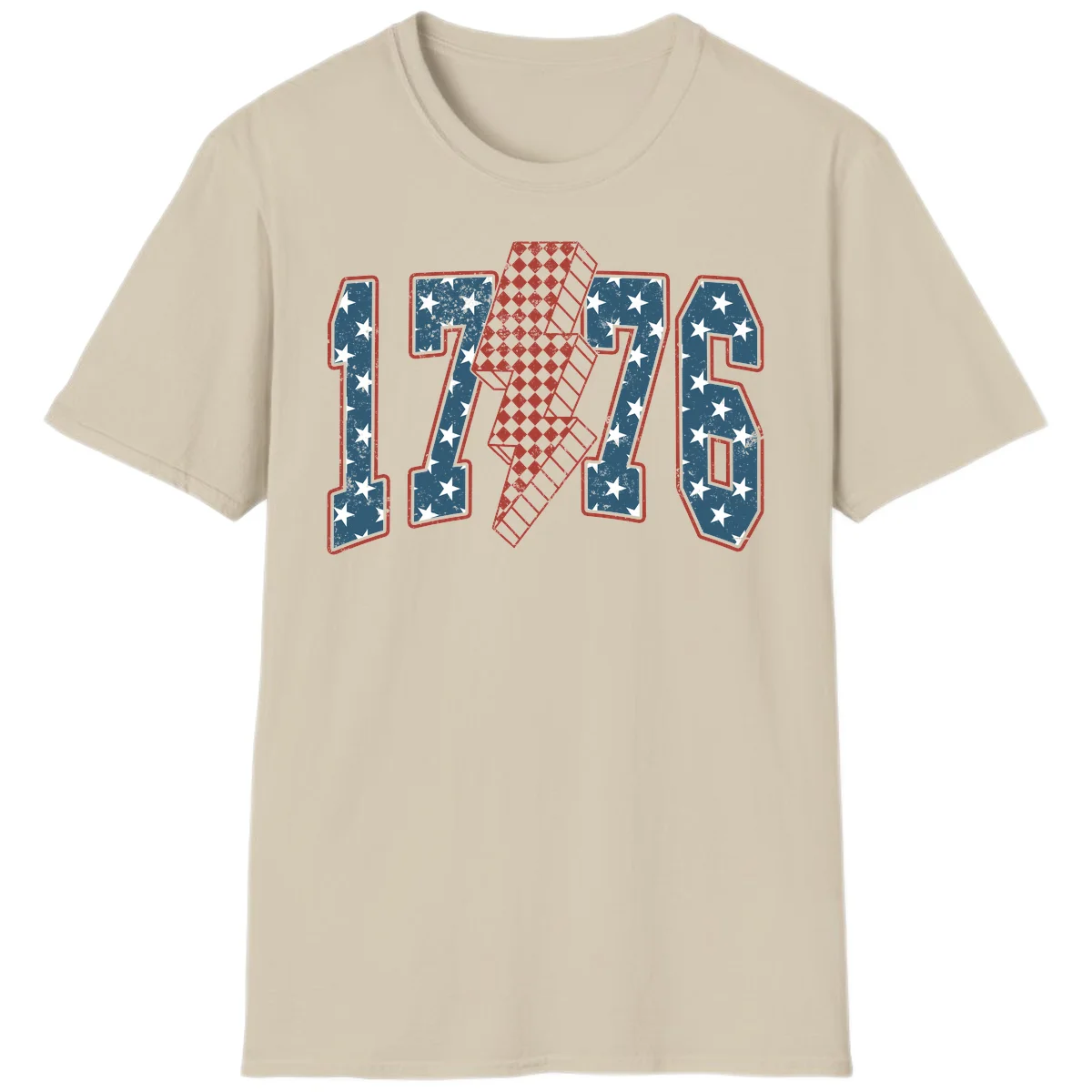 America 250th Anniversary 1776 Heritage Design T-Shirt in Sand