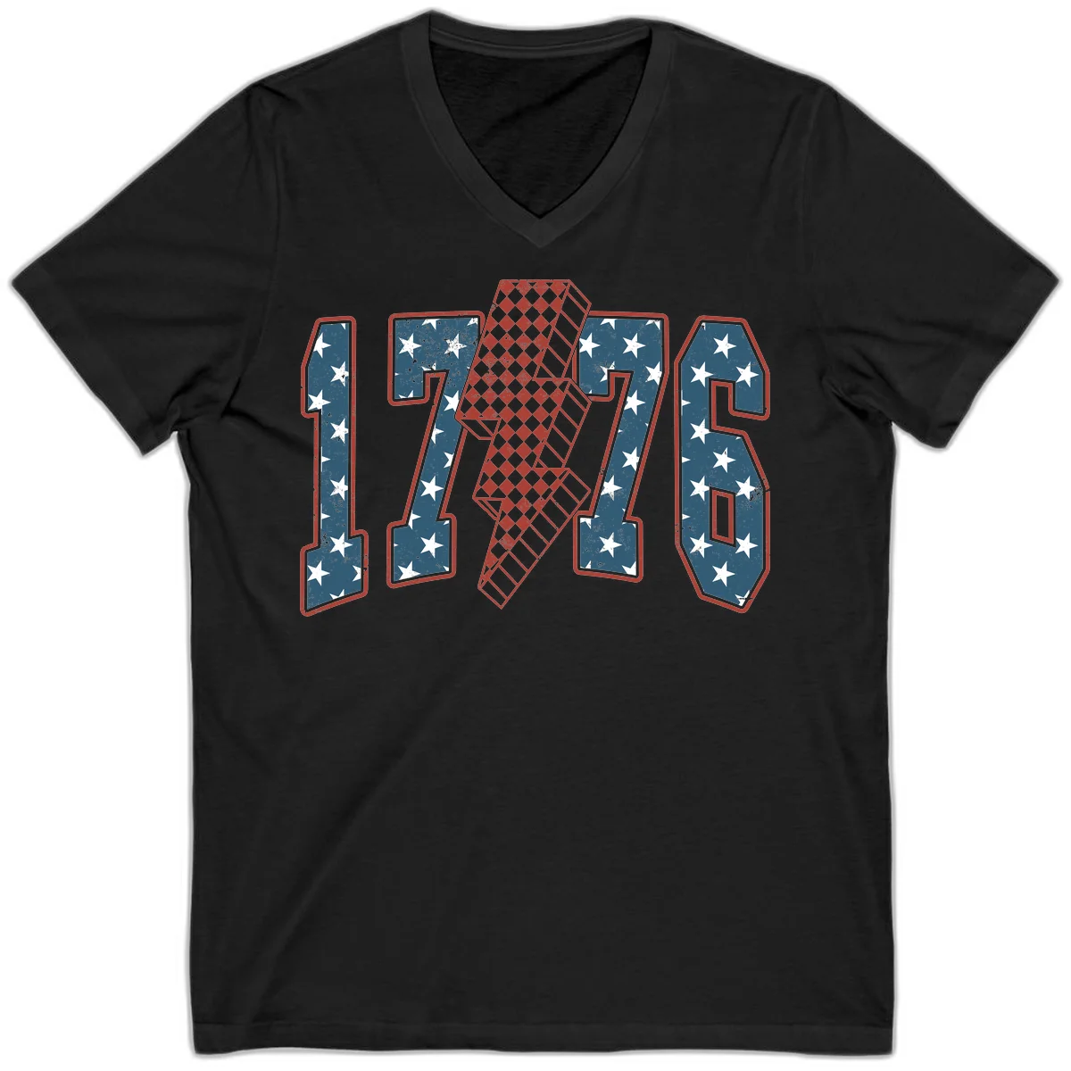 America 250th Anniversary 1776 Heritage Design V-Neck in Black