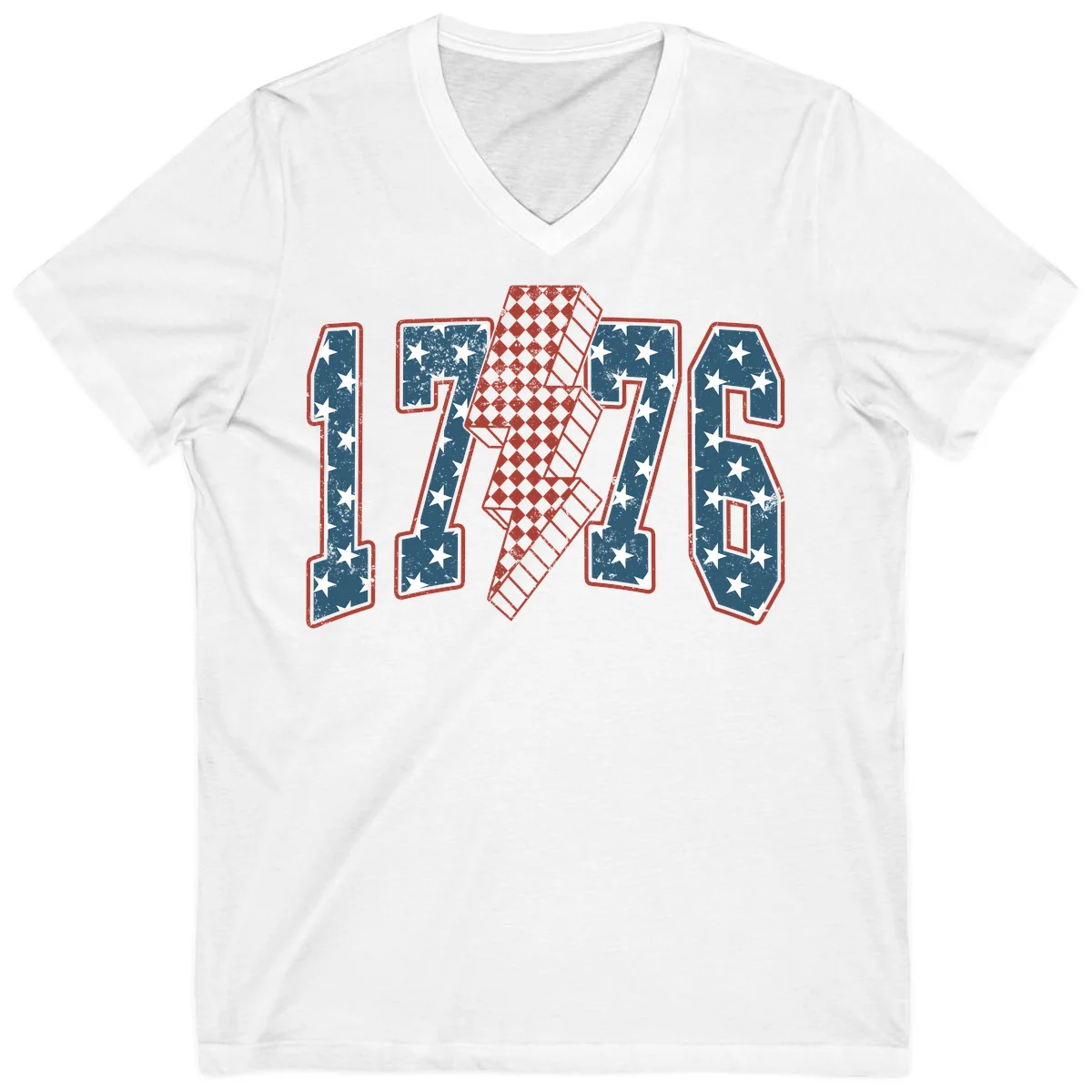 America 250th Anniversary 1776 Heritage Design V-Neck in White
