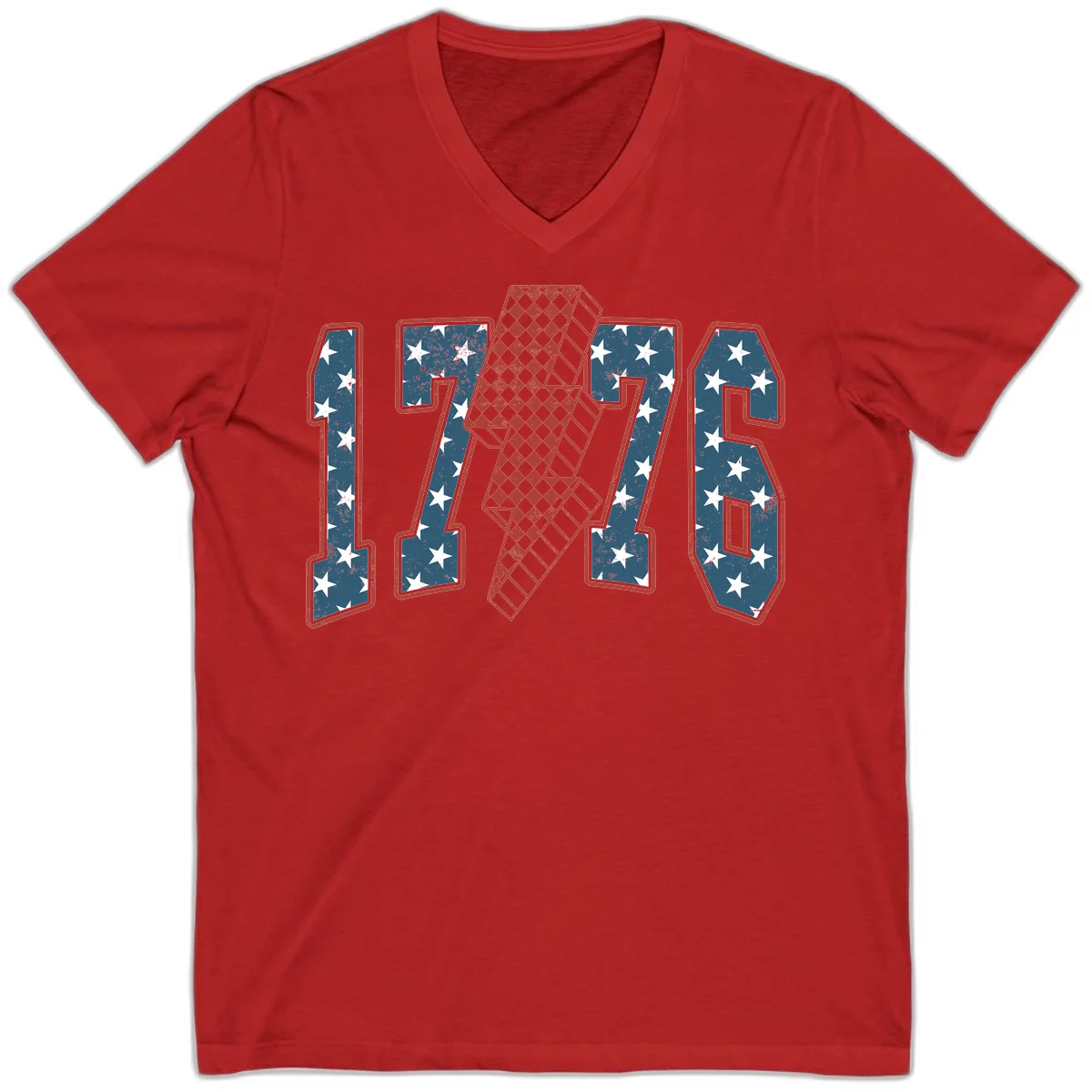 America 250th Anniversary 1776 Heritage Design V-Neck in Red